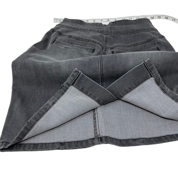 Prana Aubrey Denim Skirt Charcoal Gray Cotton Mini Length Skirt Size 0 Stretch - Picture 11 of 13